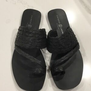 Chinese Laundry Black Braided Sandals